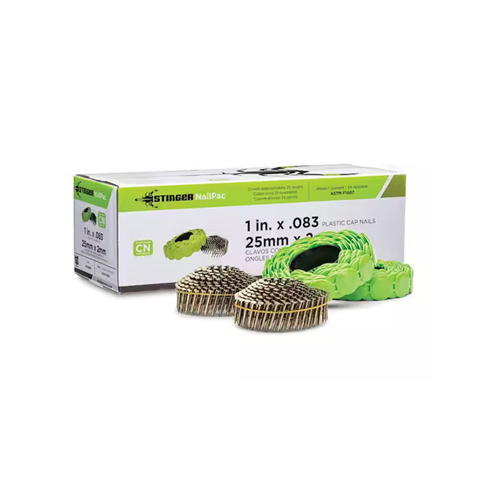Stinger NailPac 1 in. Collated Roofing Nail with Cap (2000-Pack)